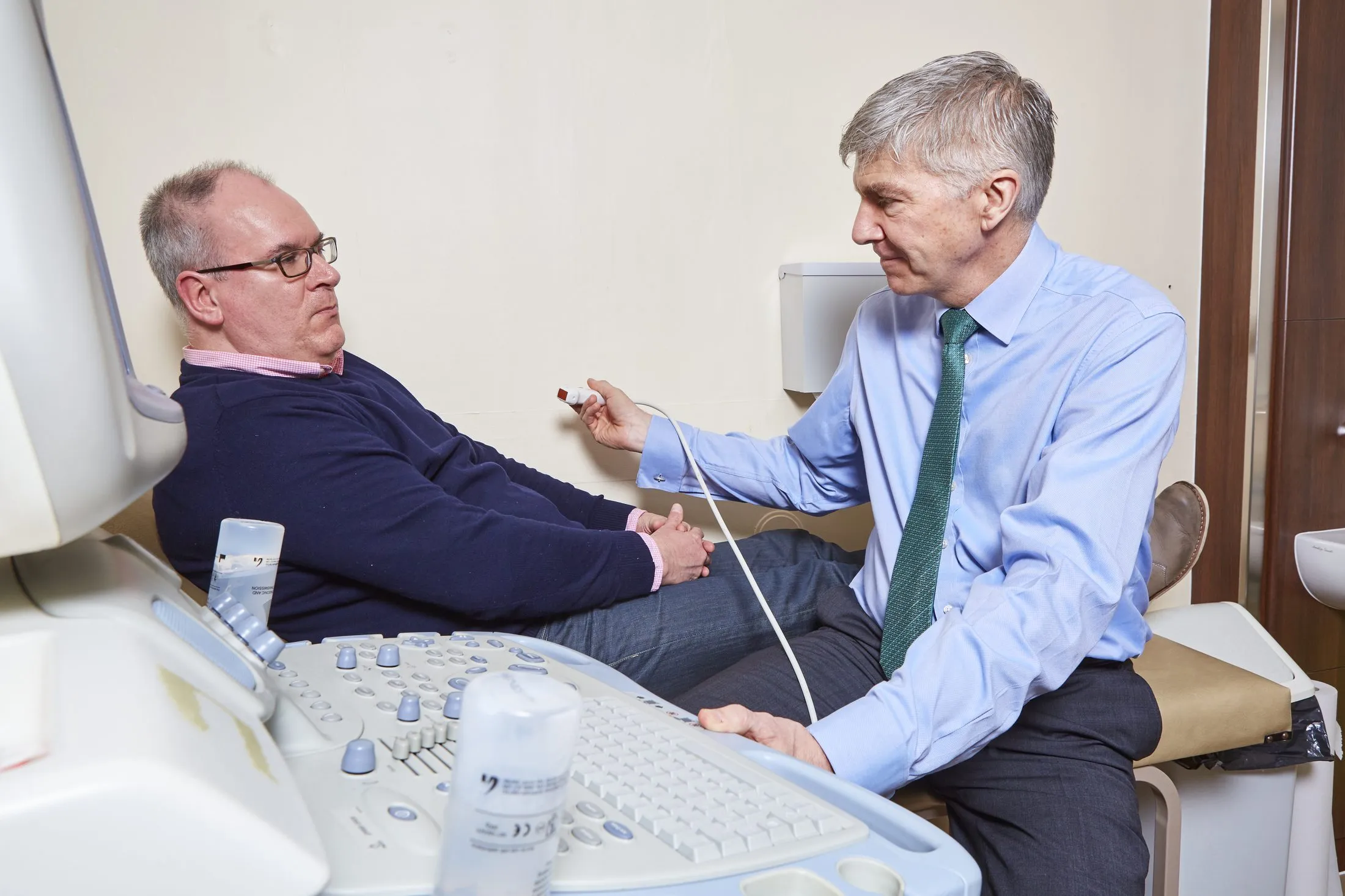 Dr Swan carrying out an echocardiogram